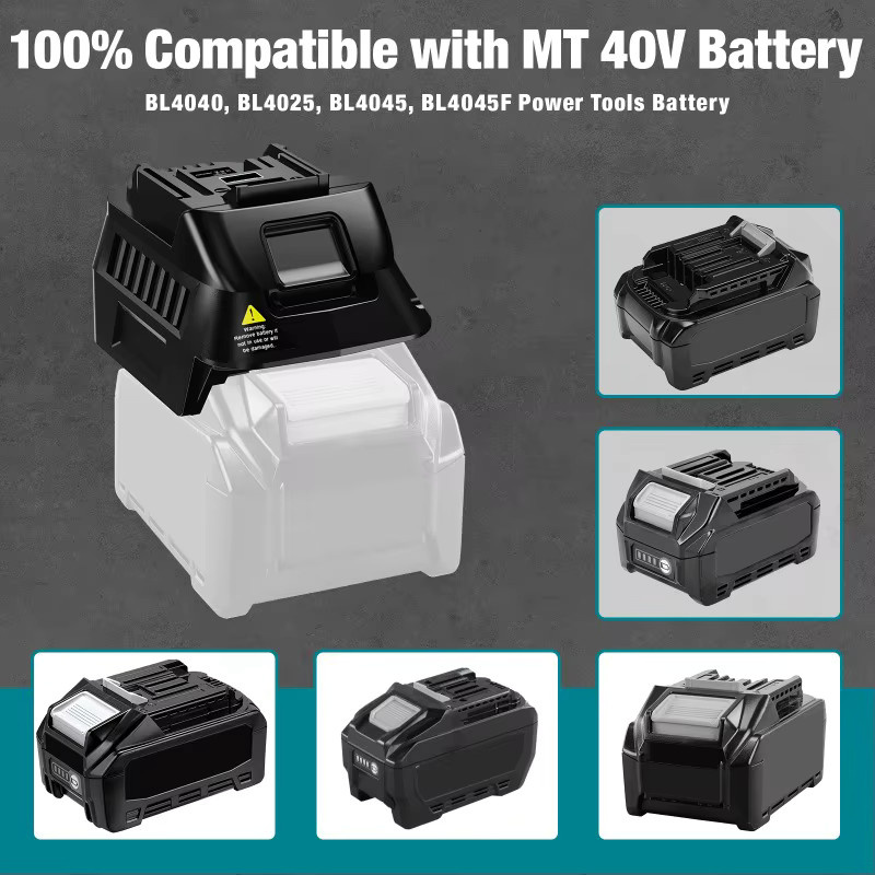 MT40MT18 Akku-Adapter-Konverter von Makita in Schwarz zur Umwandlung von Makita 40 V Li-Ionen-Akkus für die Nutzung mit Makita 18 V Li-Ionen-Elektrowerkzeugen - Bild 4