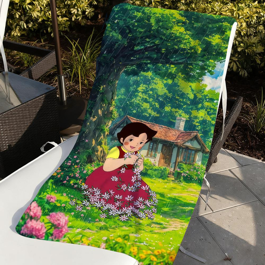 Cartoon H-Heidi Strandhandtuch von JINGYUE Pet, schnelltrocknend und sanddicht, B/H: 40 x 70 cm, mehrfarbig - Bild 2