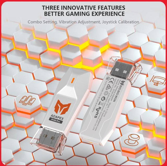 BIGBIG WON R100 USB Wireless Adapter in Weiß für Windows PC, Nintendo Switch, PS4, PS5 und Xbox One S - Bild 1