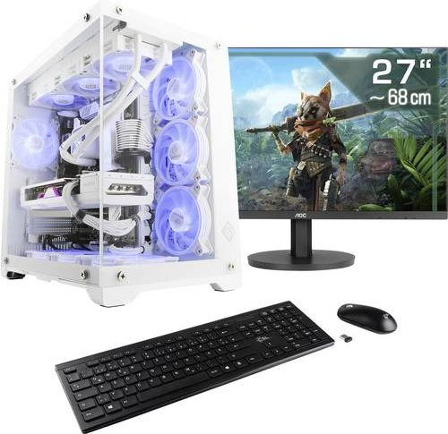 CSL Computer Gaming PC M11580H Desktop PC in Weiß mit AMD Ryzen 9 7900X3D, 32GB RAM, 2TB SSD, AMD Radeon RX 7900 XT 20GB GDDR6 und Windows 11 - Bild 1