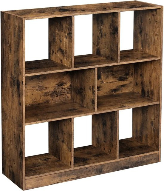 Vasagle Bücherregal Cube in Vintagebraun, B/T/H: 97,5 x 30 x 100 cm - Bild 1