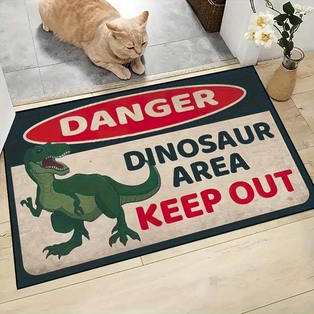 VIKAMA Lustige Dinosaurier Eingangsbodenmatte rutschfest und dekorativ für deine Heimdekoration - Bild 1