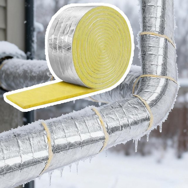 Feuerfeste Rohrisolierfolie in Silber für HVAC, AC-Luft und industrielle Warmwasserverteilung, 10 Meter - Bild 1