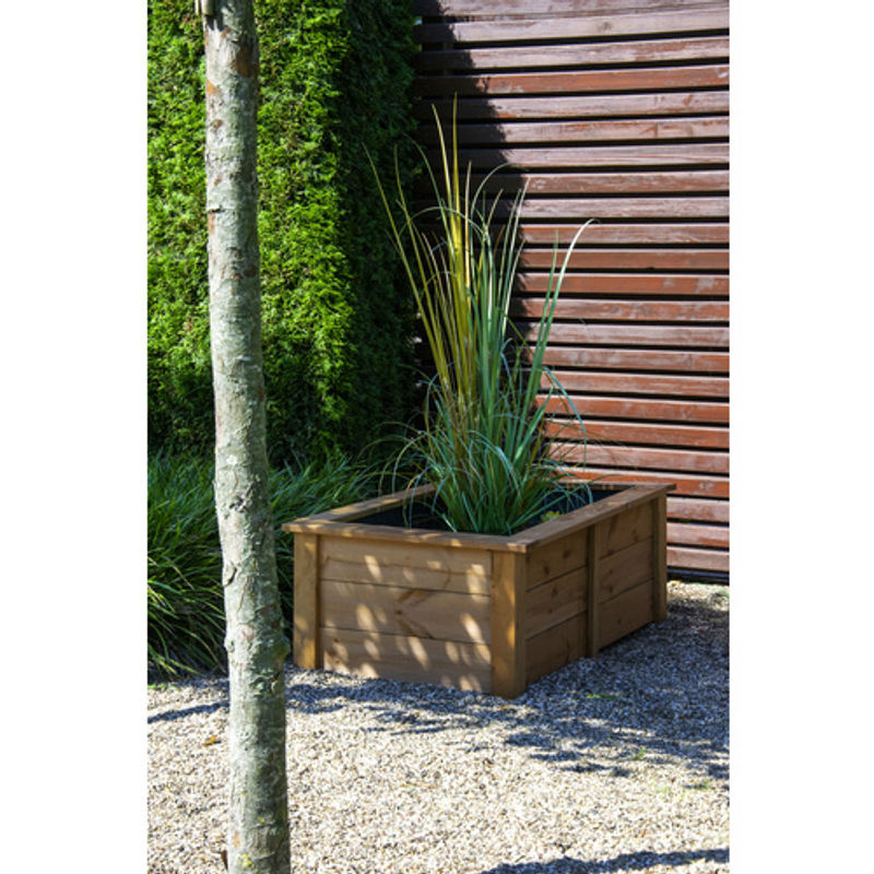 DOBAR Hochteich Kubus rechteckig braun B: 120 cm, H: 42 cm, Fassungsvermögen: 200 Liter - Bild 3