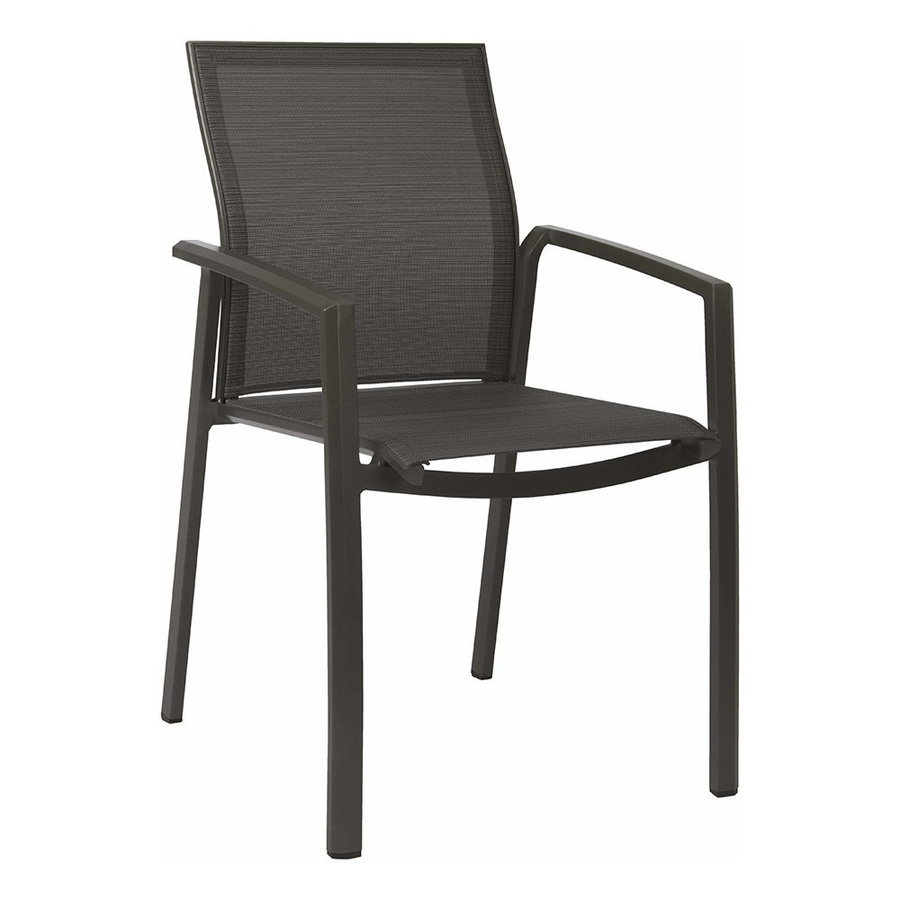 Stern Gartenmöbel-Set 5-teilig mit Classic Tisch aus Aluminium in Anthrazit und 4 Kari Stühlen mit Textilbezug in Karbon - Bild 2