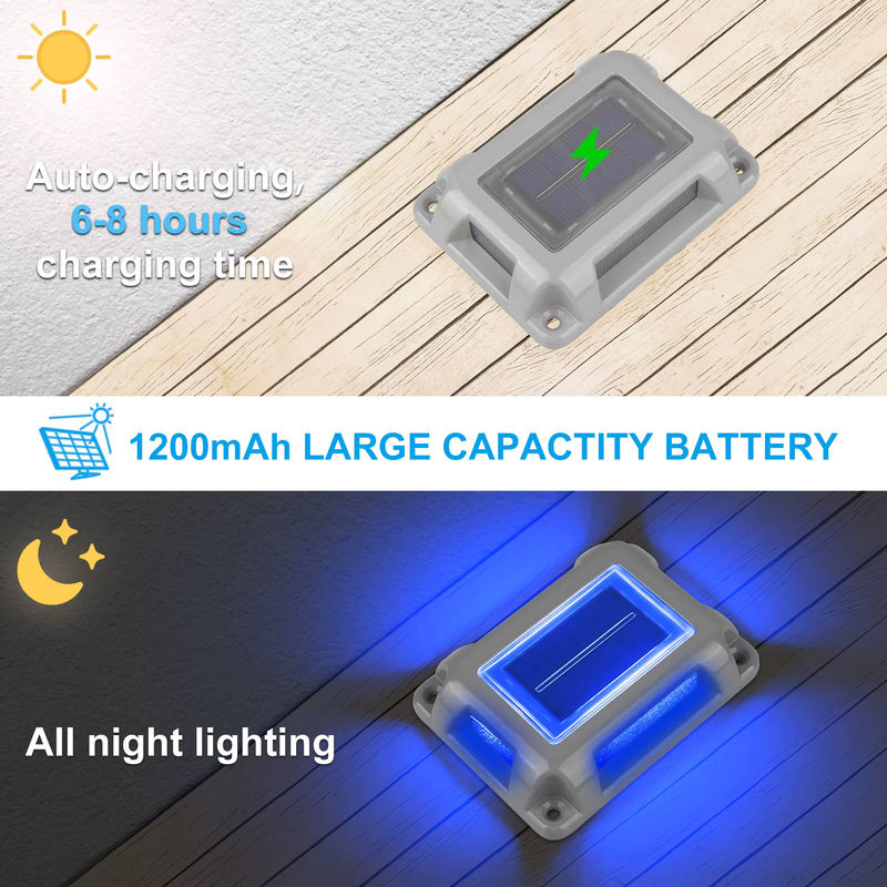 T-SUNRISE 8er Set Solar LED Außenleuchten Blau für Garten, Terrasse und Treppen zur Unterflur-Installation - Bild 3