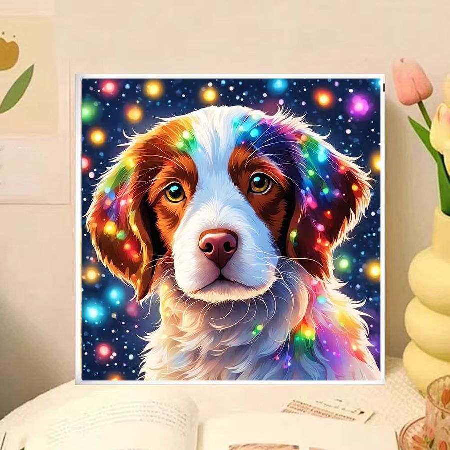 Huacan 5D-Diamantgemälde Hund als Diamant-Stickerei Set in Multicolor auf Leinwand - Bild 3