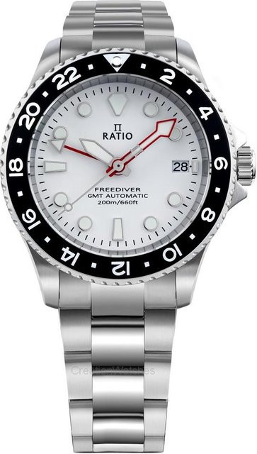 Ratio Armbanduhr Automatik, Edelstahl, Saphirglas, weiß, Herren - Bild 1