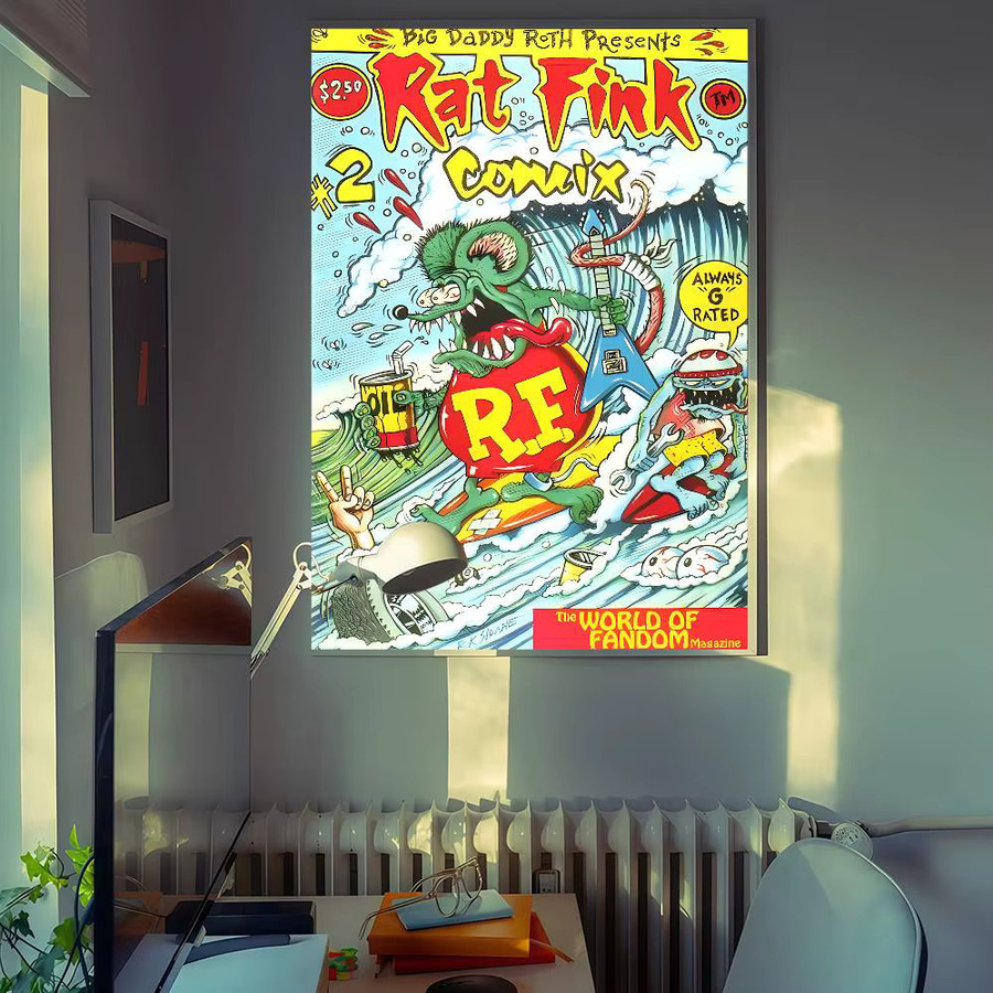 Tales Of The Rat Fink Vintage Poster Retro Aufkleber aus Kraftpapier in Multicolor - Bild 2