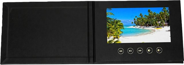 Toys Arts Elektronische Video Grußkarte A5 mit 7 Zoll Farbdisplay und USB-C-Schnittstelle in Schwarz - Bild 1