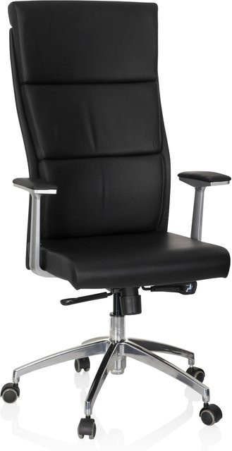 hjh OFFICE Luxus Chefsessel MONZA 20 aus schwarzem Nappaleder mit Armlehnen - Bild 1
