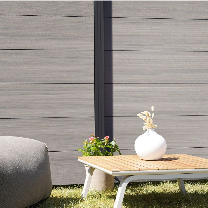 Sichtschutzzaun Set TJÖRN von T&J aus WPC und Aluminium in Amethystgrau, Höhe: 180 cm - Bild 1