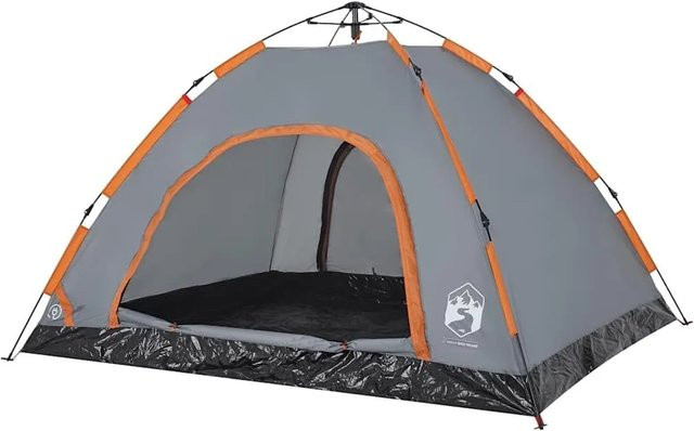 vidaXL Campingzelt für 4 Personen Quick Release in Grau und Orange, Modell 4004171 - Bild 1