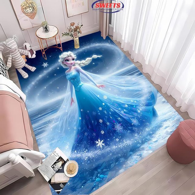 Disney Frozen Elsa Magischer Eis Teppich für das Kinderzimmer, Blau, B/T: 70 x 100 cm - Bild 1