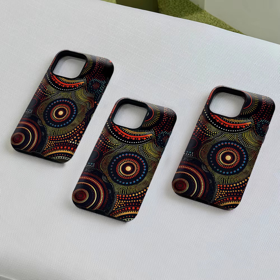 Aurea Case Matte Bumper MagSafe Schutzhülle mit Aboriginal Dot Art für iPhone 13 bis 17 Pro Max, Mehrfarbig - Bild 5