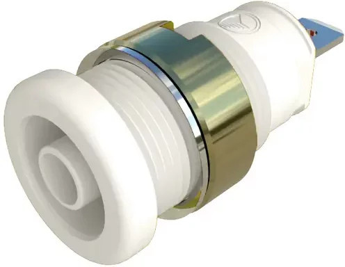 Hirschmann SEB 2610 F4,8 Sicherheits-Laborbuchse für den vertikalen Einbau, Farbe: Weiß, Stift-Ø: 4 mm - Bild 1