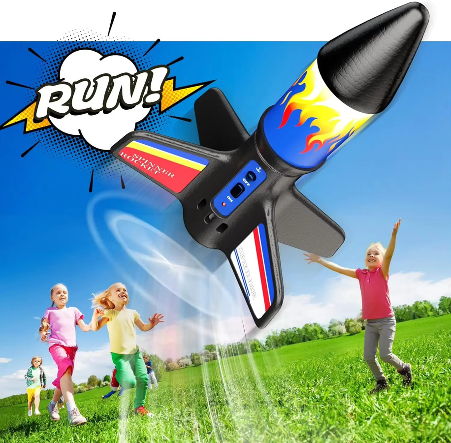 Keeppley Spinnerrakete mit Fallschirm, Raketenspielzeug, ab 14 Jahren - Bild 3