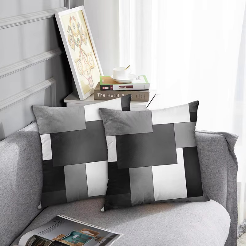 VIKAMA Kissenbezug mit geometrischem Design, quadratisch, B/T/H: 30 x 30 x 30 cm - Bild 2