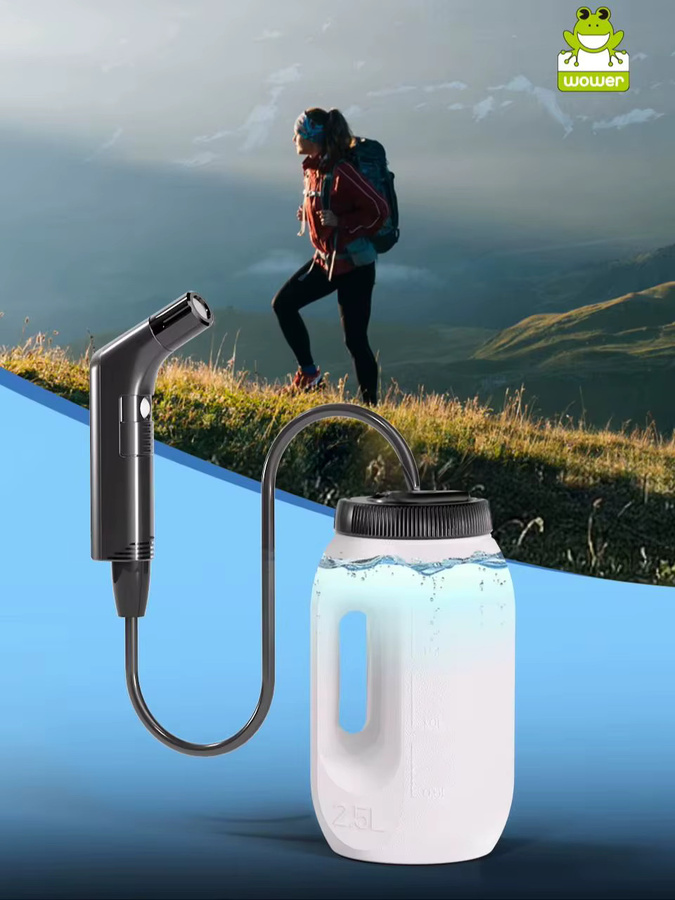 Wower Tragbares elektrisches Bidet in Schwarz, 2,5 l wiederaufladbares Shataf-Handbidet zur persönlichen Hygiene für Reisen und Camping - Bild 4