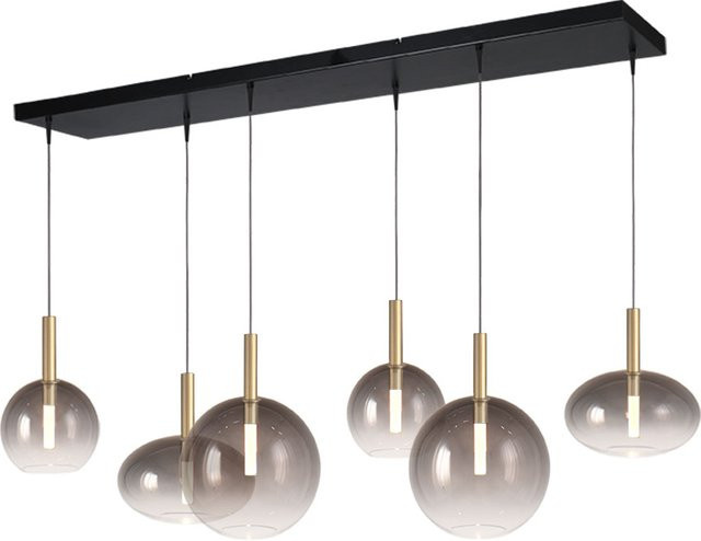 Masterlight Lido LED-Pendelleuchte 6-flammig in Gold und Rauchglas - Bild 1