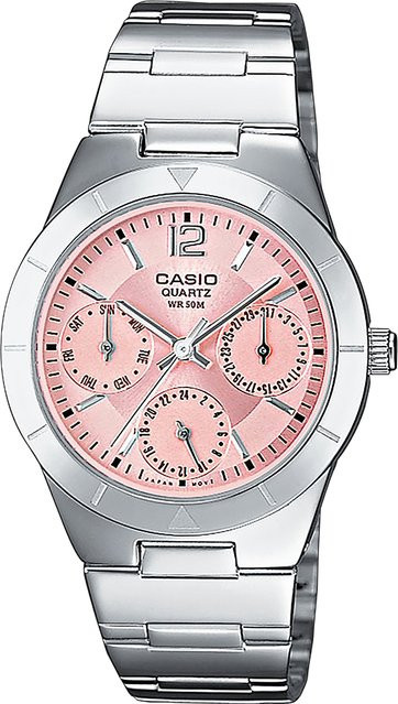 Casio Armbanduhr, Quarz, Edelstahl, Pink, 32 mm, Damen - Bild 1