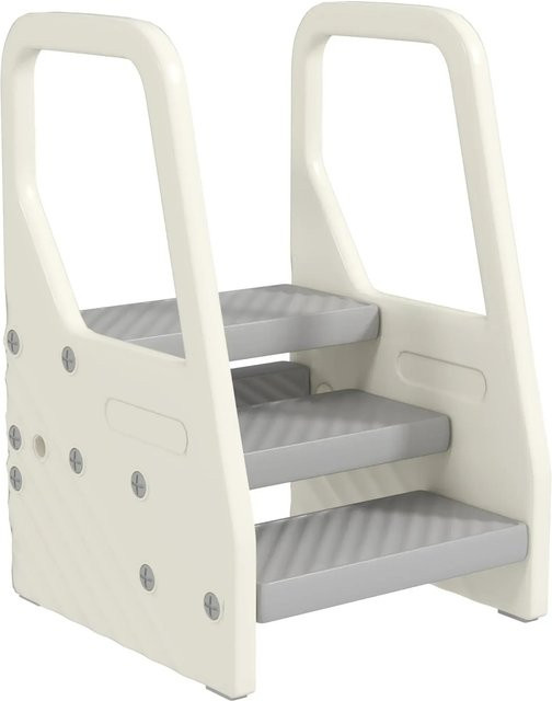 AIYAPLAY Kinder Tritthocker aus Kunststoff in Grau, B/T/H: 42 x 43 x 65,5 cm - Bild 1
