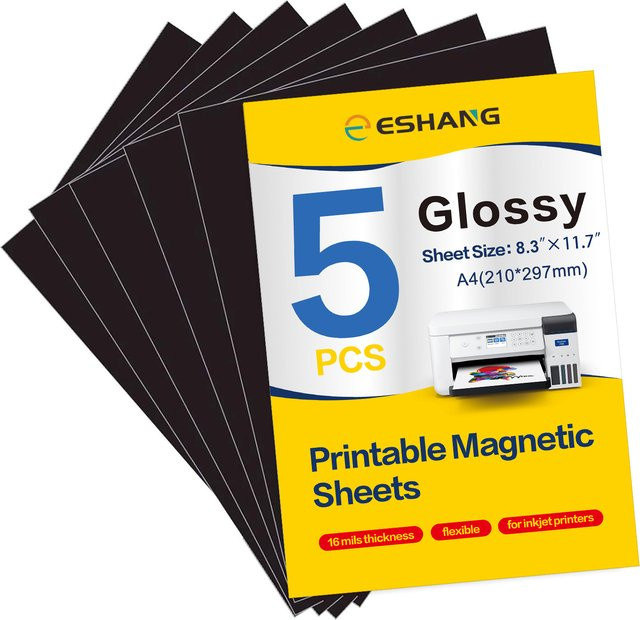 ESHANG Magnetfolie für Tintenstrahldrucker, glänzend, weiß, Dicke: 13,5 mm - Bild 1