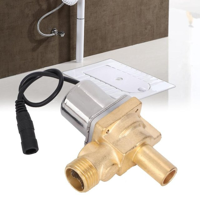 KaiSai Badezimmer Urinal Sensor Wartungszubehör Type 2 mit 6V Magnetventil aus Messing in Gold, Anschluss 1/2 Zoll - Bild 1