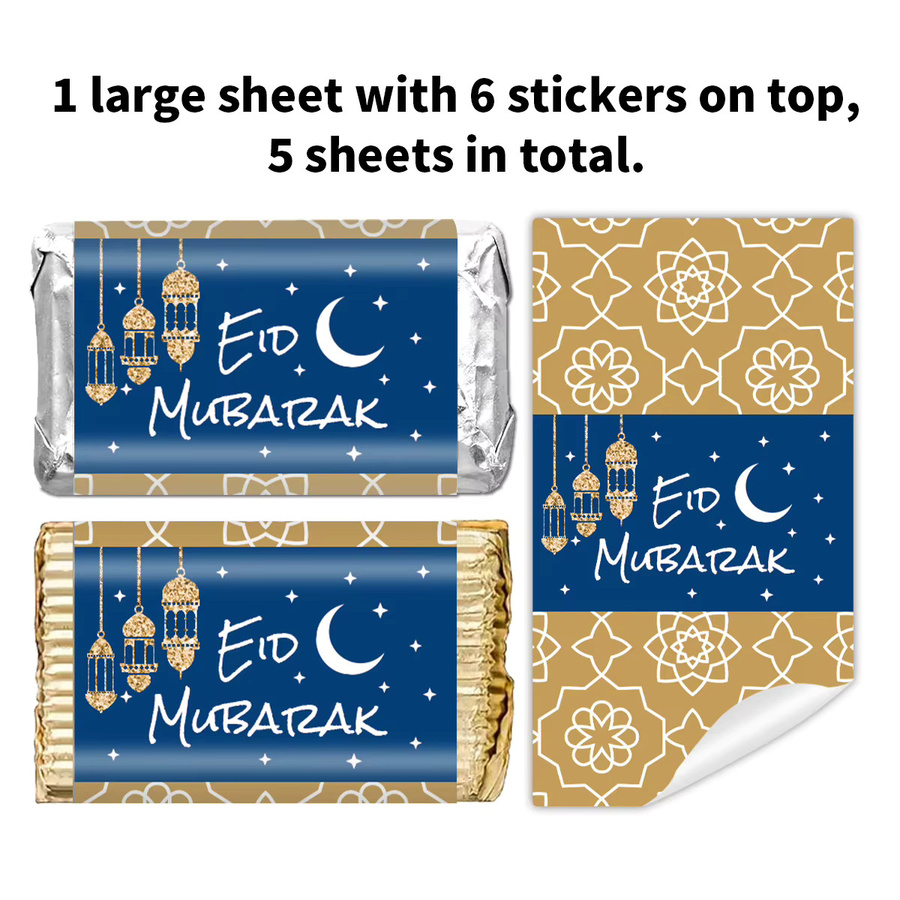 30 Stück Eid Mubarak Schokoladenaufkleber mit islamischem Thema für Ramadan und Eid Al-Fitr Dekoration - Bild 3