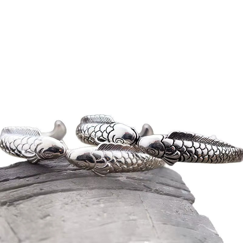 GaGa-Duck Armband, 925 Silber, Fisch, Ethno-Stil, Vintage - Bild 4