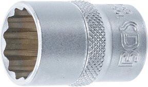 BGS Steckschlüssel-Einsatz Zwölfkant 10639, Antrieb 1/2 Zoll, Schlüsselweite 19 mm, Farbe Silber - Bild 1