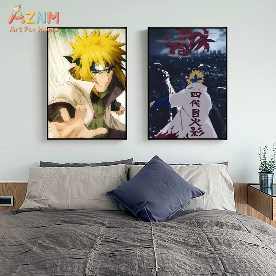 Kayou Naruto Namikaze Minato 4. Hokage Anime-Leinwandgemälde als Wandkunst in Mehrfarbig ohne Rahmen - Bild 3