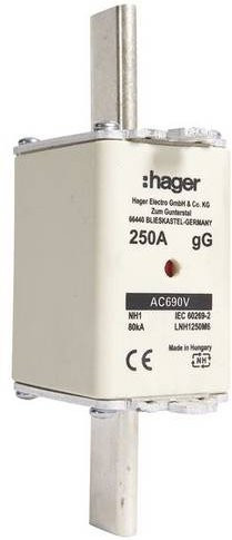 Hager NH-Sicherung LNH1250M6 250A, 3 Stück, Weiß - Bild 1