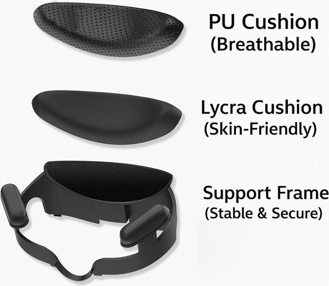 Verbesserte Halterung und atmungsaktive Gesichtsmaske für Meta Quest 3 VR All-in-One-Gerät in Schwarz - Bild 1