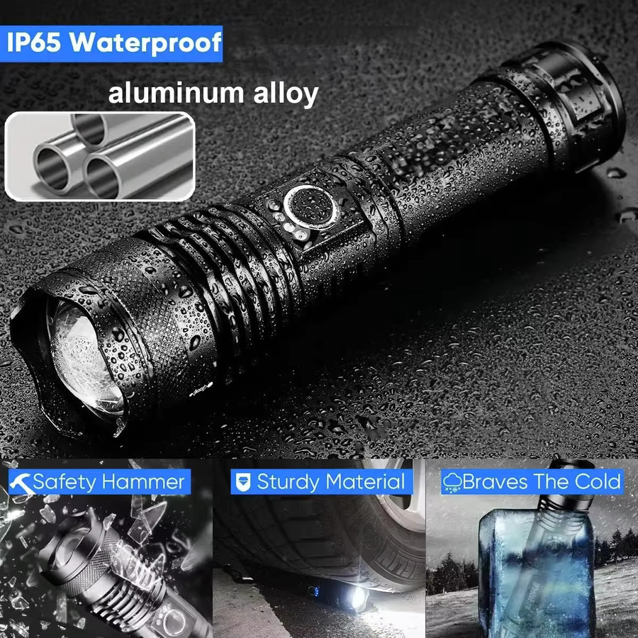LONGRIVER LED-Taschenlampe mit Teleskop-Zoom und USB-Ladefunktion, Schwarz - Bild 6