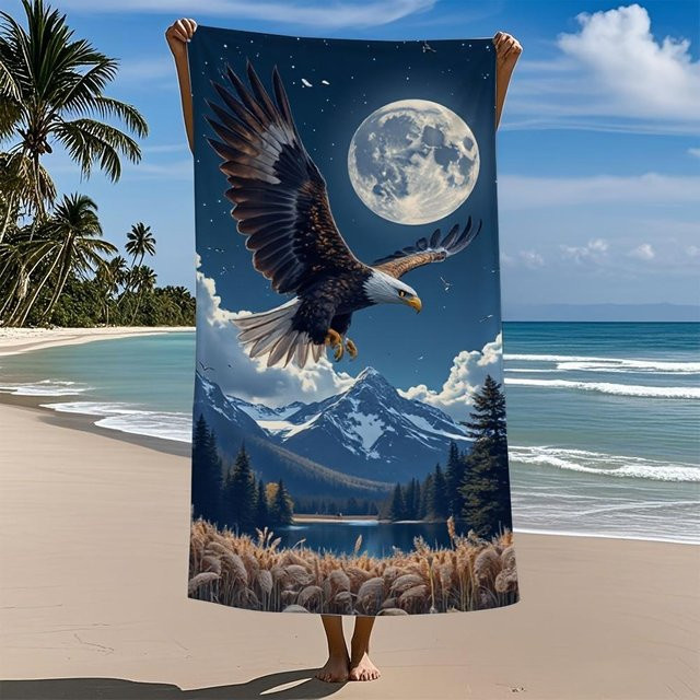 Eagle Premium Strandtuch in Weiß, sandabweisend und schnelltrocknend, B: 40 cm, H: 60 cm - Bild 1