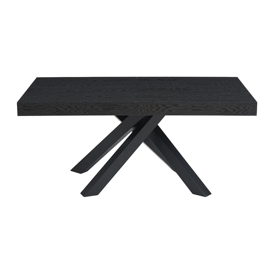 Esstisch Catonav Schwarz aus MDF und Metall ausziehbar B/T: 160 x 200 bis 240 cm - Bild 2