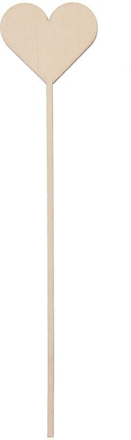 Rico Design Holzpicker Herz aus Holz, Breite: 26 cm, Tiefe: 5 cm - Bild 1
