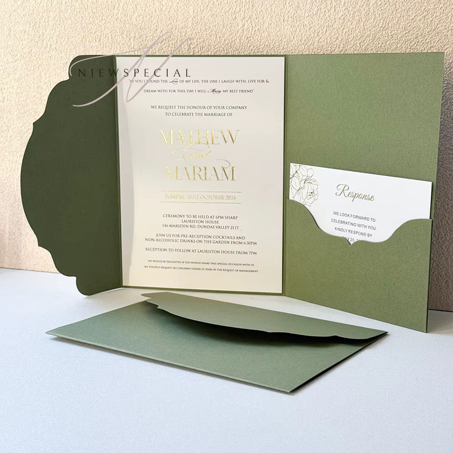 Leere Taschenbinde Einladungskarten aus Papier für DIY-Hochzeiten in Hellrosa - Bild 1