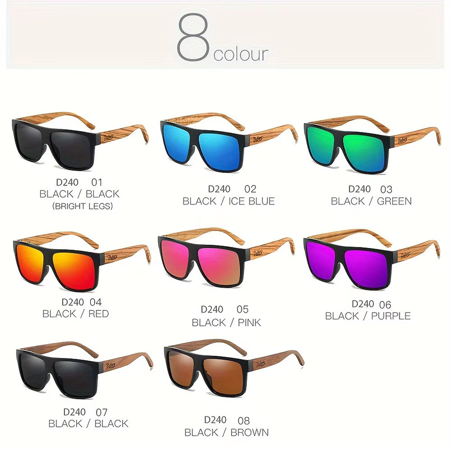 DUBERY 240 Sonnenbrille, Vollrand, Holz, square, polarisiert, Unisex, schwarz - Bild 3