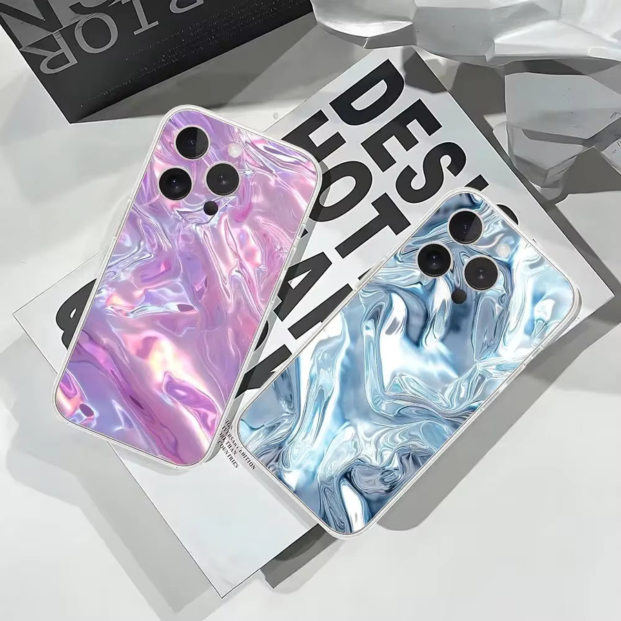 Mesuca Holografische Kunst-Handyhülle für iPhone 11 bis 17 Pro Max Plus, Transparent Multicolour - Bild 2