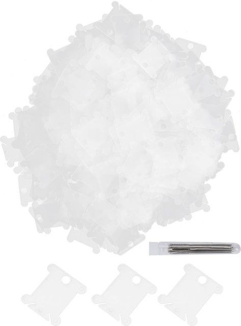 GoolRC Garnspulen aus Kunststoff, 300 Stück, Transparent/Weiß, Wickelplatte für Kreuzstich und Stickwerkzeuge - Bild 1