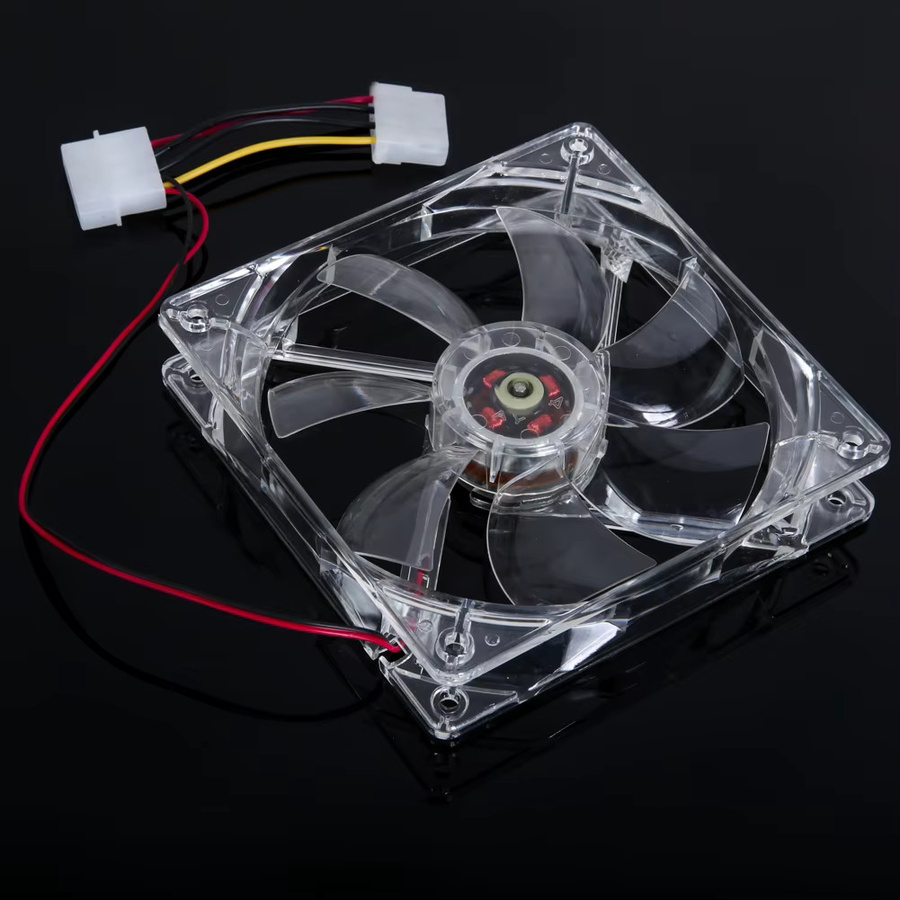 ALLOET PC CPU-Kühlerlüfter mit transparentem Gehäuse und roter Quad 4 LED-Beleuchtung, 120 mm - Bild 2