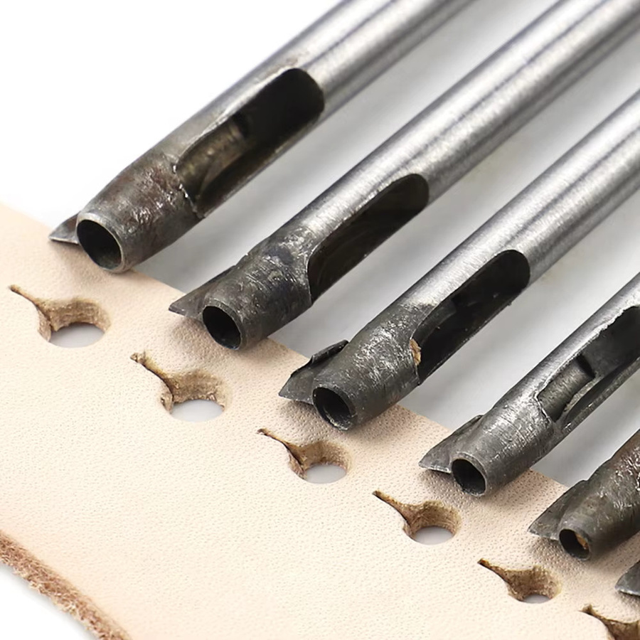 QJH Leder Carving Werkzeug Set zum Stanzen und Lochen von Gürteln in Silber - Bild 3