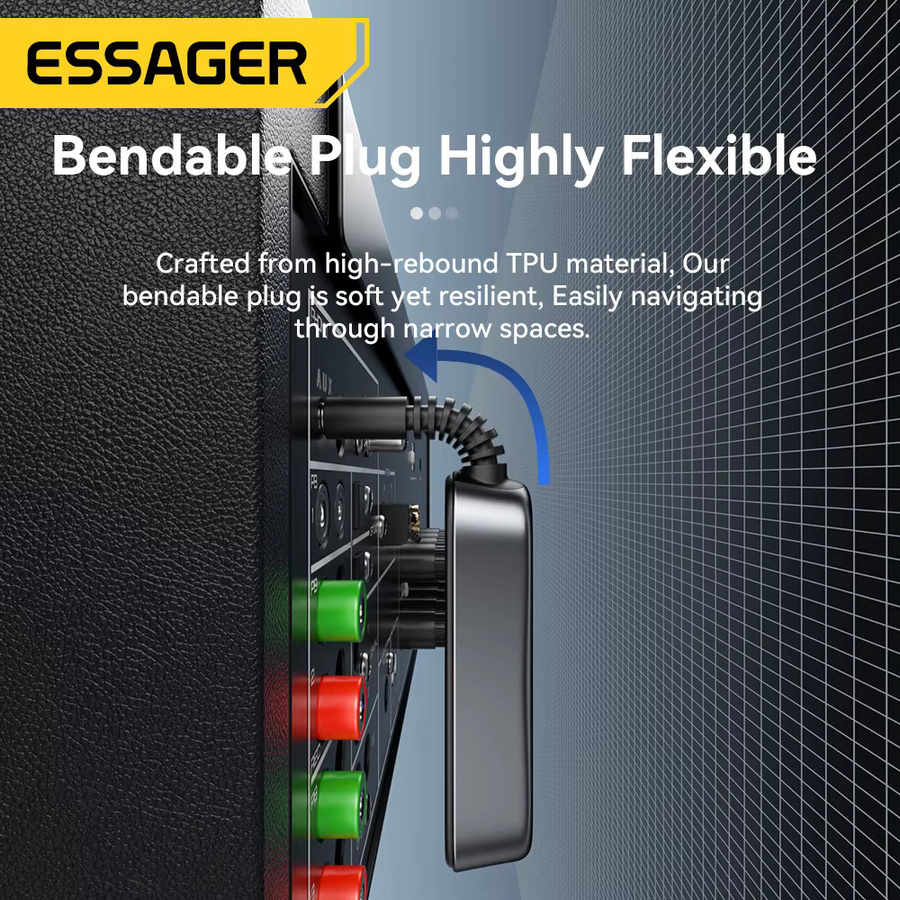 Essager Bluetooth 5.1 Audio Receiver und Sender mit Mikrofon, 3,5 mm AUX Stereo Musik Wireless Adapter in Schwarz - Bild 4
