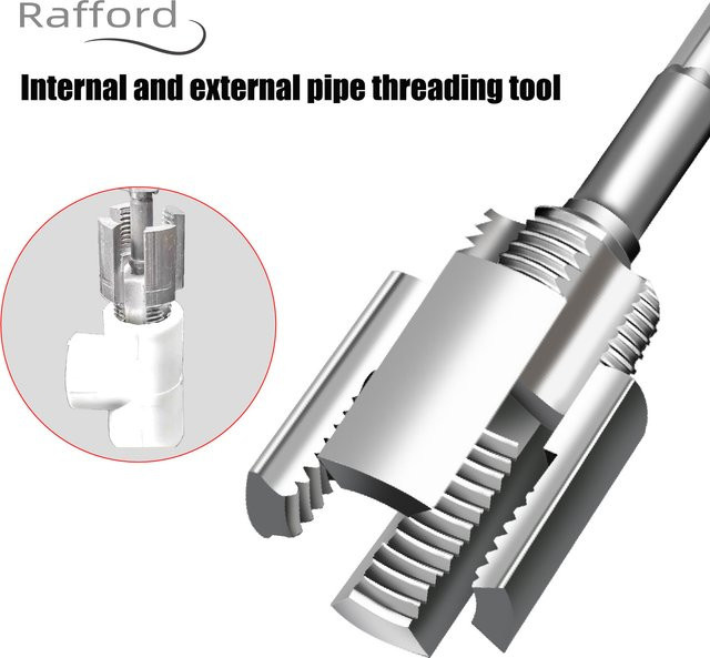 Rafford PPR-Rohrgewindewerkzeug in Silber für 1/2" und 3/4" Rohre mit Innen- und Außengewindeschneider sowie Gewindebohrer und Matrizensatz - Bild 1