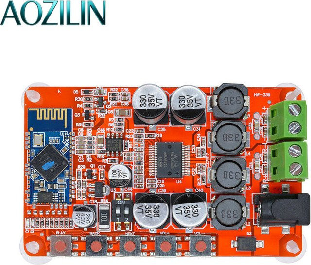 AOZILIN TDA7492P Bluetooth-Verstärkerplatine mit CSR4.0 Digitalem Audio-Empfänger, 2x50W, Rot - Bild 1