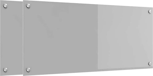 vidaXL Küchenrückwand aus gehärtetem Glas, 2 Stück, Hellgrau, B/H: 90 x 40 cm - Bild 1