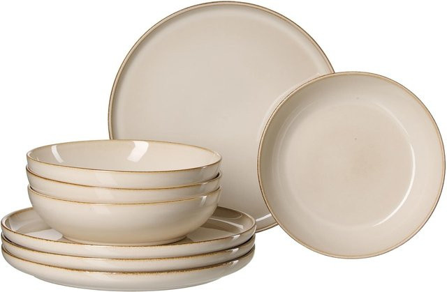 Ritzenhoff & Breker Speiseset Olivia 8er Set aus Keramik in Sand, Braun und Beige - Bild 1