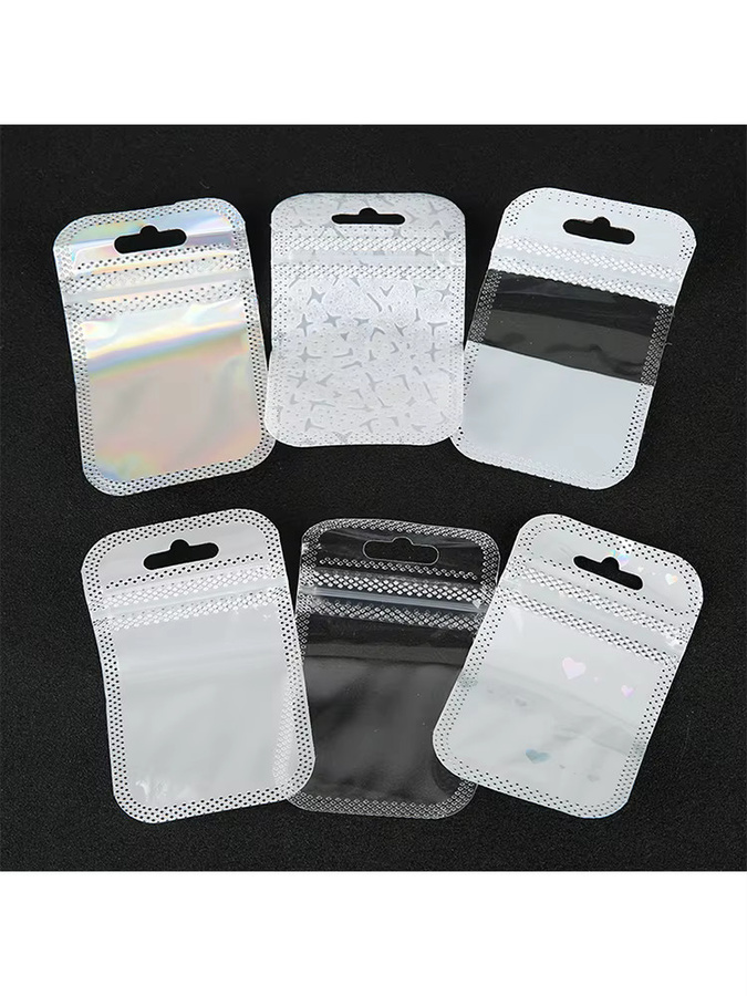Aclovex Mini-Ringtaschen mit Reißverschluss, 50 Stück, transparent, B: 5 cm, H: 9 cm - Bild 4